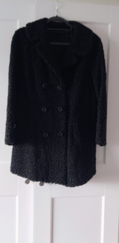 Vintage black curly wool - black,