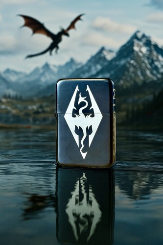 Skyrim engraved flip lighter - flip,