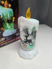 Winter Wonderland Colour Changing Candle With Spinning Glitter 19 Cm Tall T17