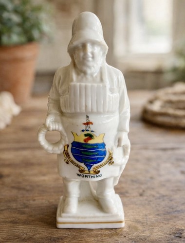 Vintage porcelain fisherman - porcelain,