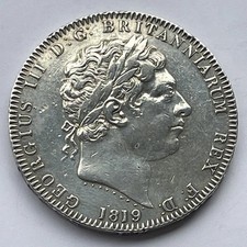 1819 George III Silver Edge LIX Crown Coin