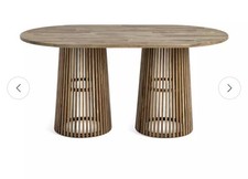 Habitat Jericho Solid Wood 6 Seater Dining Table - Natural