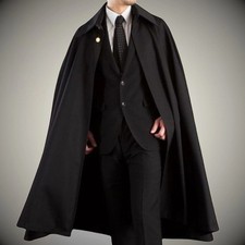 Men's Cardigan Hooded Cloak