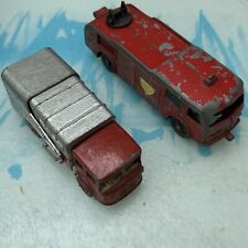Vintage Toy Vehicles. Fire Engine & Refuse Truck. Lone Star & Lesney. England.