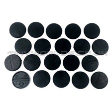 28.5mm Round Black Plastic