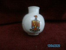 SMALL W. H . GOSS CRESTED  CHINA MODEL OF OLD WELSH MILK CAN , ROYAL TUNBRIDGE W