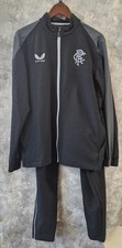 Mens CASTORE Black Polyester Blend Rangers Zipped Tracksuit Set Size L CG D14
