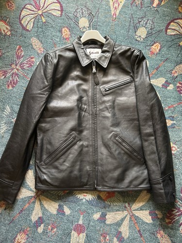 Men black leather schott - men’s,