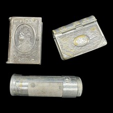 *** GROUP OF 3 VESTA CASES INCLUDING VULCANITE VICTORIAN BOOK FORM & MARBLE'S **