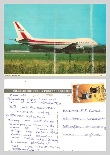 Postcard wardair boeing 747 - postcard,