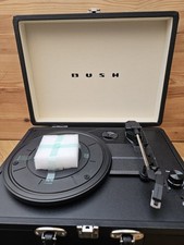 Bush Black Vinyl Record Player Classic Turntable in Carry Case 