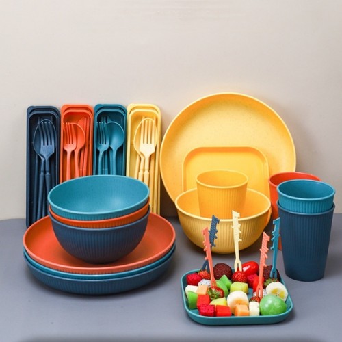 Wheat straw dinnerware sets - straw,