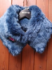 Biba Teal Faux Fur Scarf Stole