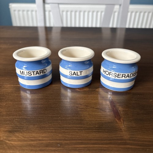 Green cornishware mustard - t,
