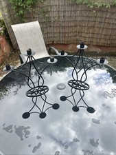 Black Wrought Iron 3-Arm