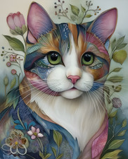 8x10 Cat With Blue Jacket &