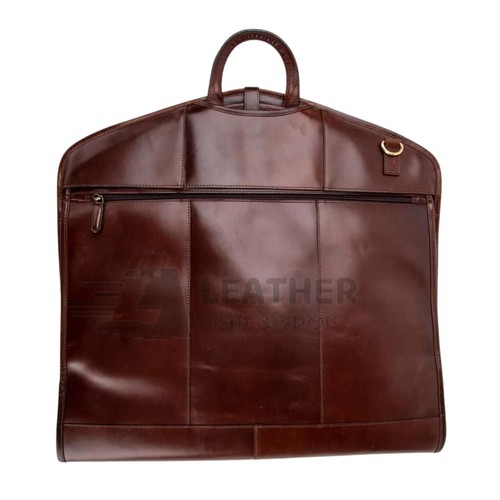 Leather suit carrier - leather,