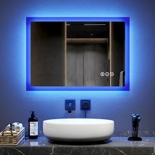 EMKE Bluetooth Bathroom Mirror With LED Lights Shaver Socket Demister Pad Touch