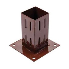 Bolt Down Fence Post Support Shoe Anchor Wedge Grip Brown for 75mm 3" Post