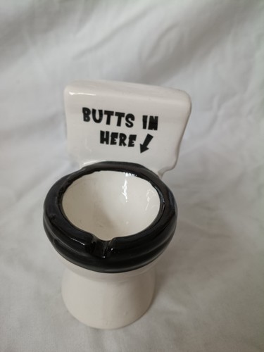 Novelty ceramic toilet ashtray - novelty,