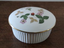 Wedgwood Bone China Wild Strawberry Lidded Trinket Box, Vintage