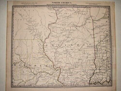 Antique map ill published - ill.,