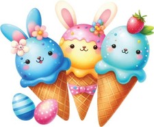 Watercolour Easter Ice Cream
