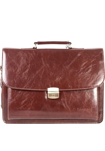 Brown leather briefcase for - brown,