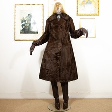 1960s Pony Hair (Calfskin) Coat with Real Astrakhan Collar – Chocolate Brown 12