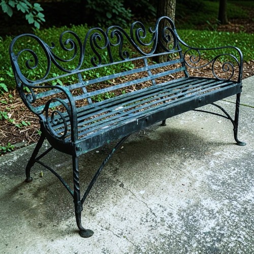 Regency iron garden bench - garden,