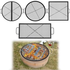 Reusable Cast Iron BBQ Grill Replacement Fire Pit Grate Barbecue Cooking Grill
