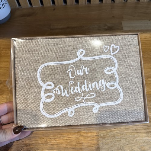 Hessian wedding guest book - hessian,