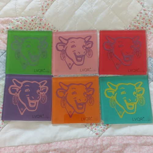 Glass coasters vache qui - 6, la