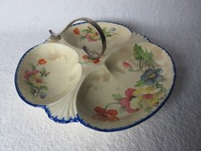 Coronet Ware Parrott & Company 3 Segment Serving Dish with Handle. Has Crazing