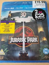 Jurassic Park 3D / 2D Blu-Ray (2013) New / Sealed