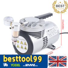 Small Lab Suction Pump Oil Free Lubrication Air Vacuum Pump w/ Gauge
