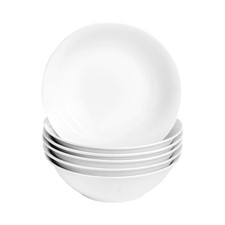 6X White Cereal Bowls 18cm (7