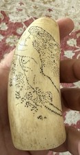 Maritime Scrimshaw Mermaid Real Horn Bone