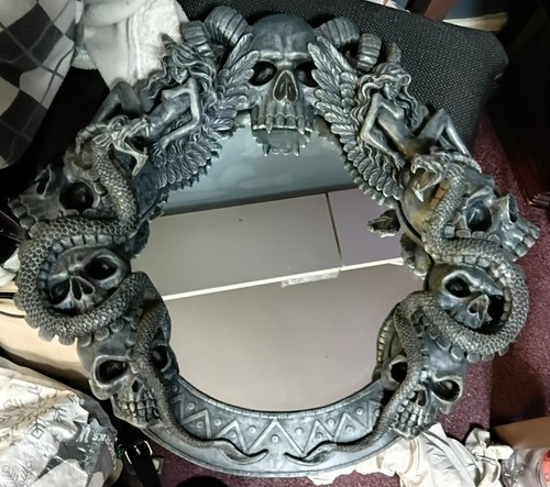 Skull dragon mirror - skull, &