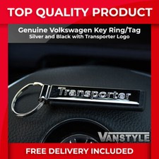 FITS VW GENUINE TRANSPORTER LOGO KEY RING KEY TAG KEYRING POLISHED METAL LEATHER