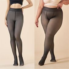 Skin Colored Fake Translucent Leggings High Waist Thermal Stockings  for Women