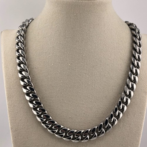 Silver tone chain necklace - silver,