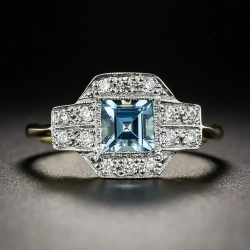 Art deco style aquamarine lab - aquamarine,