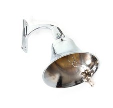Chrome-plated Captain's Ship's Bell by Nauticalia - 6" Diameter - Large - New