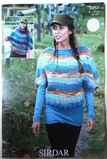 New Original Sirdar Indie Ladies Sweaters 32"-42" Knitting Pattern 9457