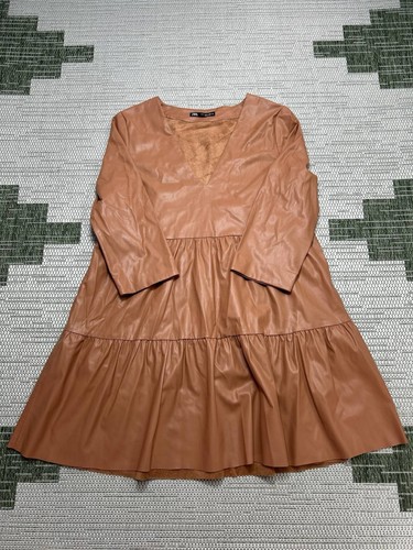 Zara dress womens medium brown - zara,