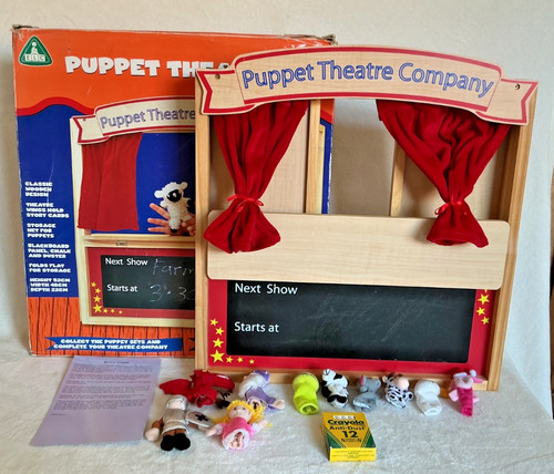 Elc wooden puppet theatre with - wooden,