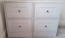 Laura James Bedside Table X 2 White Wooden 2 Drawers Great Condition