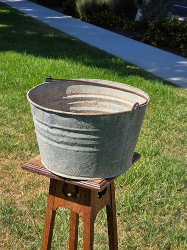 Vintage galvanized metal wash - vintage,
