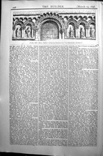 Original Old Antique Print Arcade Notre Dame Poitiers Builder 1896 Architecture